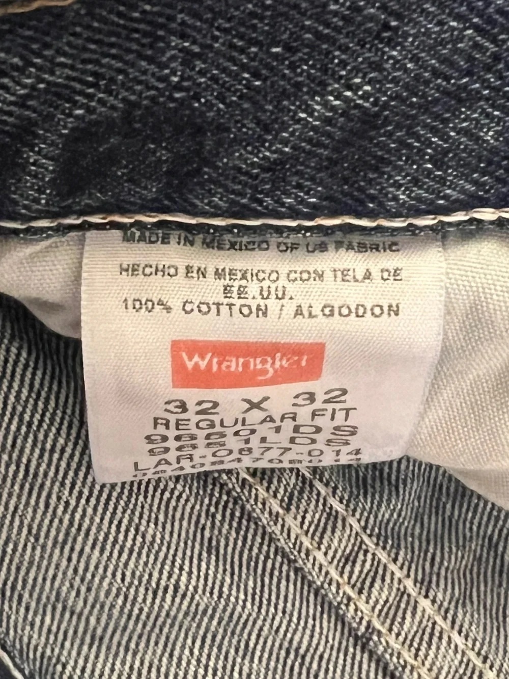 Wrangler Jeans Premium Denim Men’s Regular Fit 32 x 32